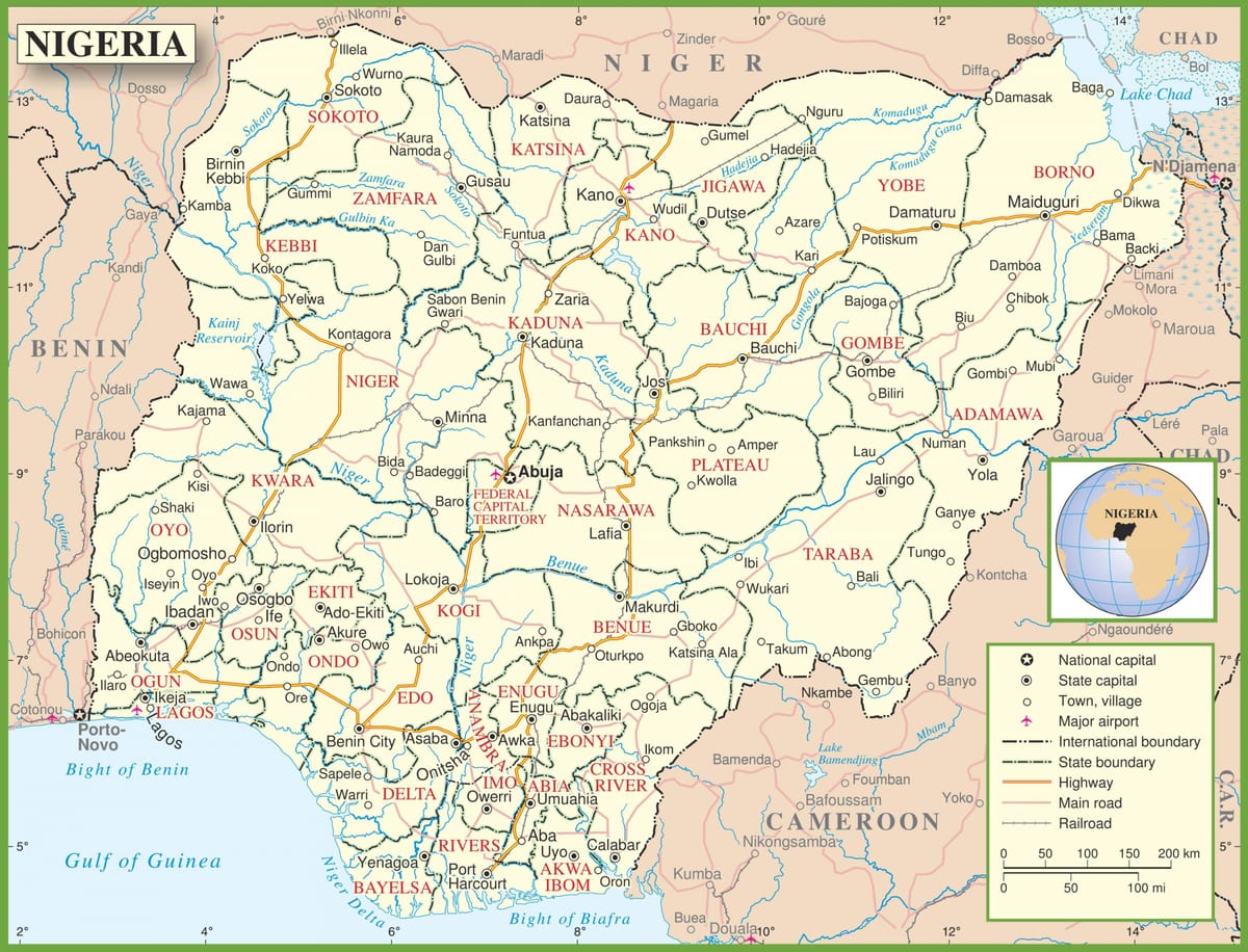 पूरा नक्शा नाइजीरिया के