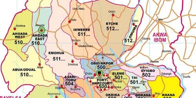 नक्शा नदियों के राज्य नाइजीरिया