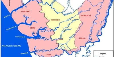 नाइजीरिया के नक्शे दिखा रहा है प्रमुख नदियों