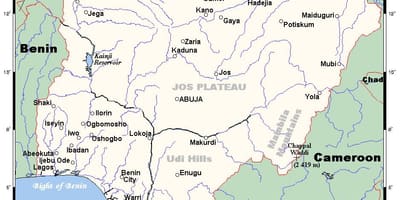नदियों में नाइजीरिया नक्शा