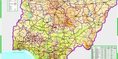 नाइजीरिया के नक्शे सड़क दूरी