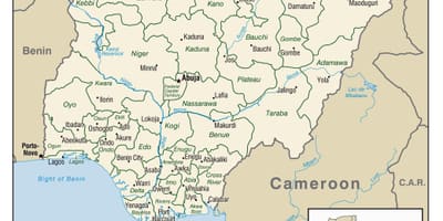 नाइजीरिया के नक्शे के साथ शहरों