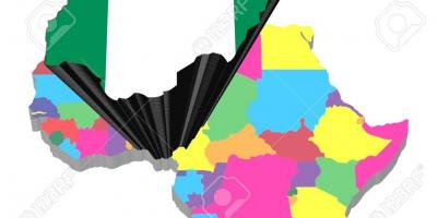नक्शे के साथ अफ्रीका के नाइजीरिया प्रकाश डाला