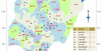 नाइजीरिया प्राकृतिक संसाधनों का नक्शा